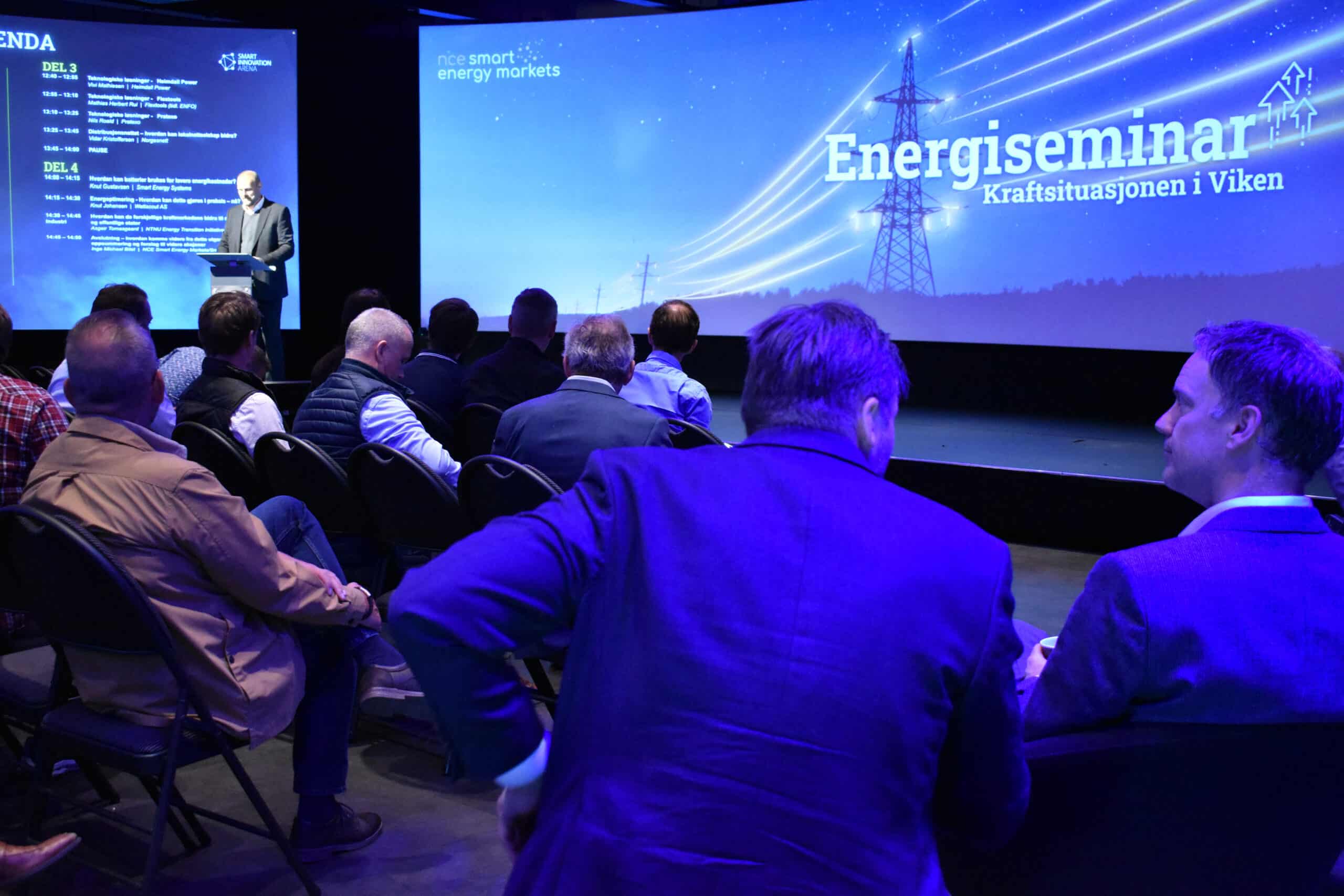 Scenen i Smart Innovation Arena under energiseminaret 1. juni 2023.